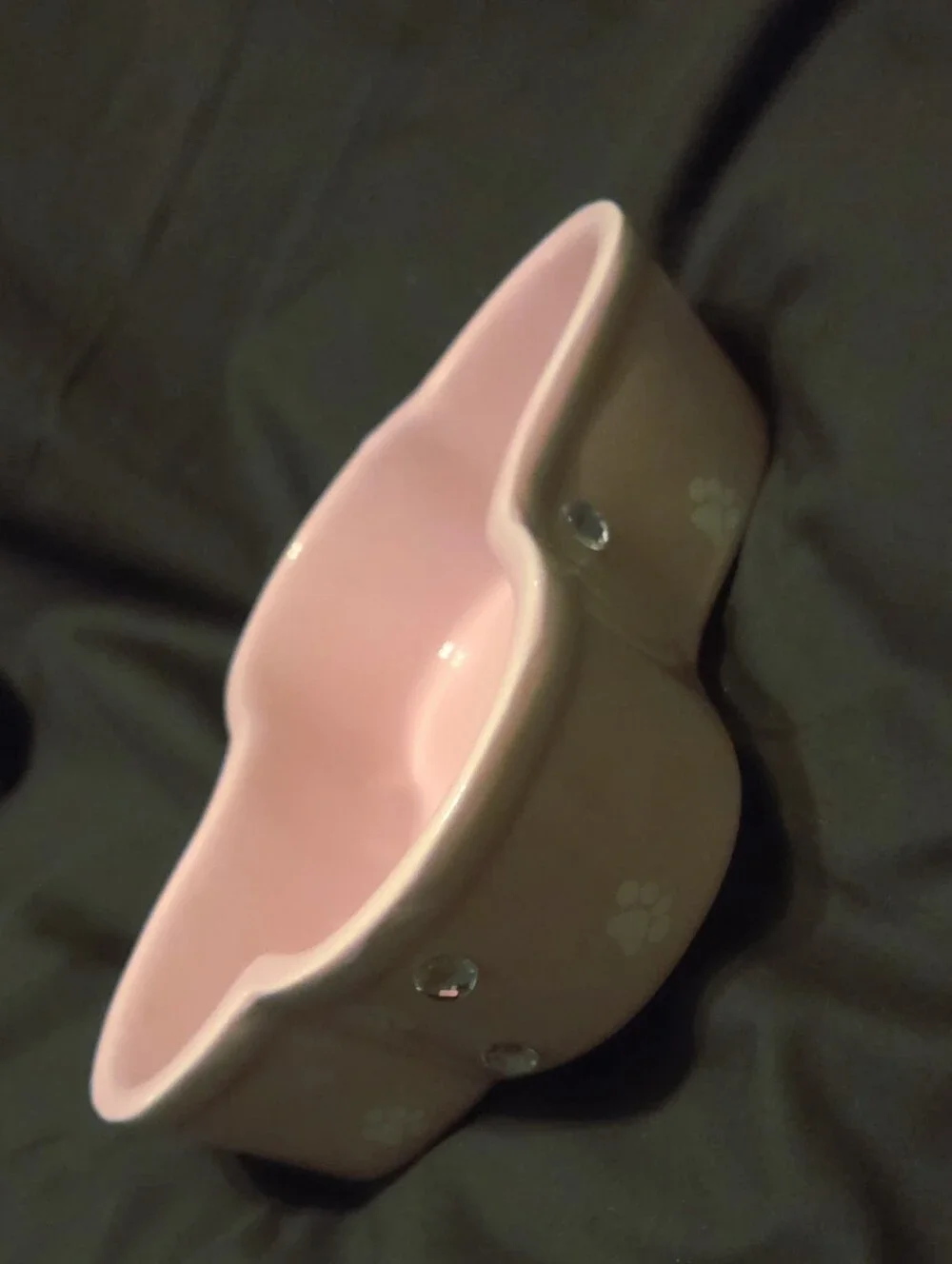 Coastline Imports Fido's Diner Pink Stoneware Bone Shaped Dog Dish 